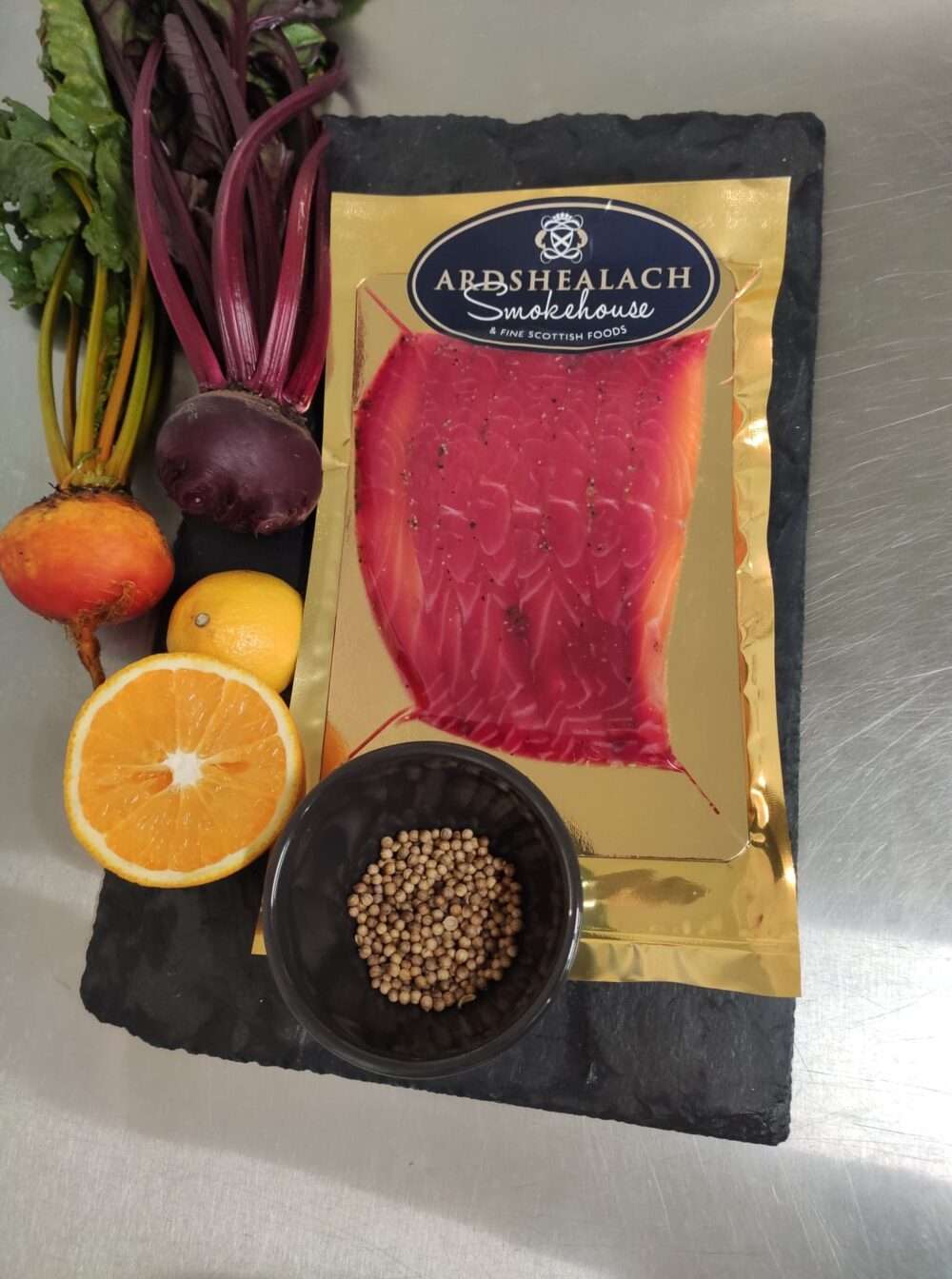 Beetroot and orange Gravadlax pack