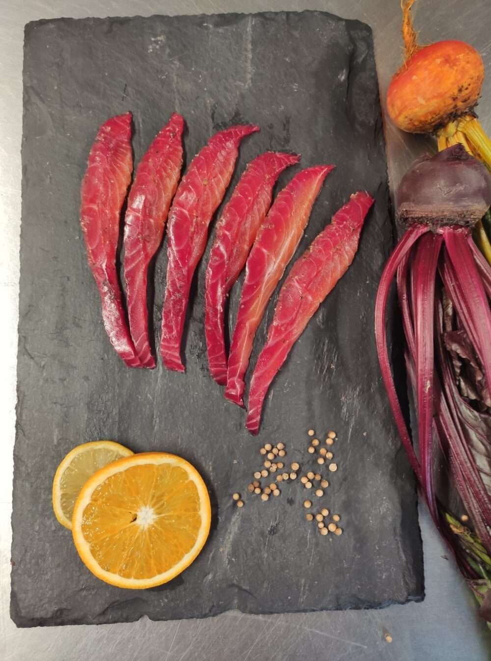 Beetrrot and Ornage Gravadlax different