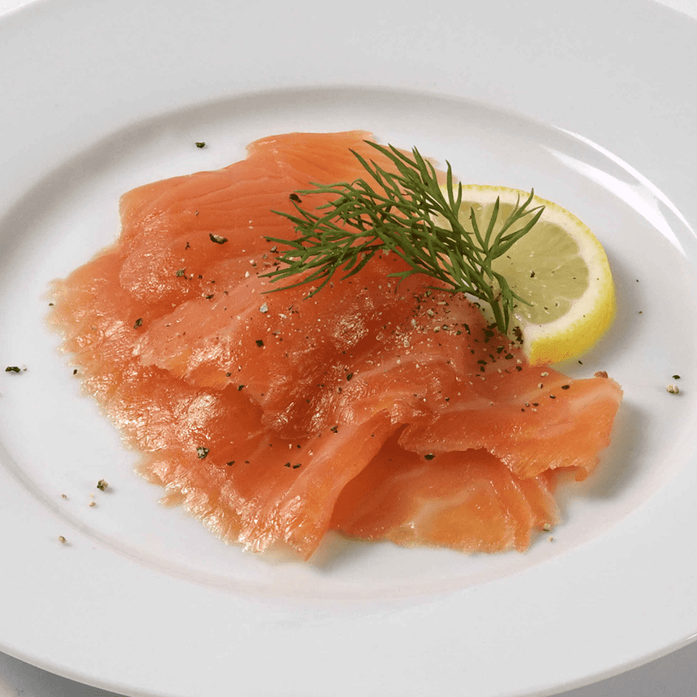 smoked salmon with black pepper